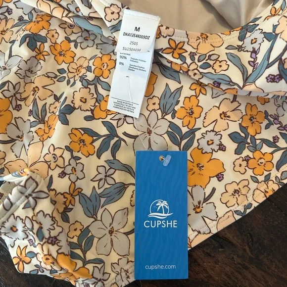 NWT One Piece Tummy Control Deep V Neck Double Straps Back Tie Swimsuit - Picture 8 of 15